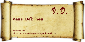 Vass Dénes névjegykártya