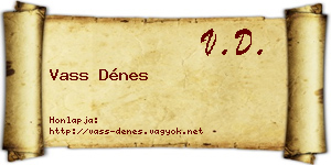 Vass Dénes névjegykártya